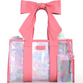 BowMe Prism Pink Tote with Phone Pouch – Lightweight, Waterproof, Tip-Proof, Foldable and Washable Tote Bag for Beach, Pool, Travel and Vacation