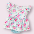 Pink Plumes & Blooms Romper